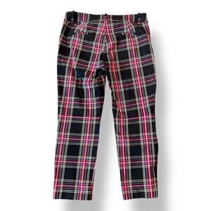 J. Crew‎ Winnie Stewart Tartan Plaid Cropped Black Red Size 6P Women’s